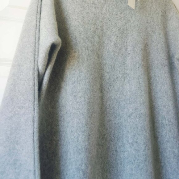 New Vince Plush Cashmere Funnel Neck Pullover Sweater in stone grey - Picture 7 of 8